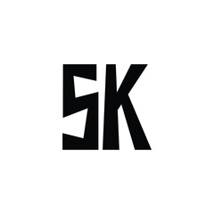 SK monogram logo design letter text name symbol monochrome logotype alphabet character simple logo