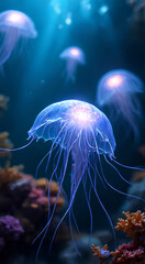 Naklejka premium jellyfish in the water