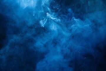 Blue smoke on a black background. Abstract background. Design element.