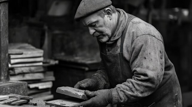 A metalworker shaping a piece of raw iron using a forge and hammer.