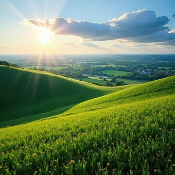 Wasser kuppe Landschaft bei sonnendes Nachmittag, hessian landscape, sky, water plateau