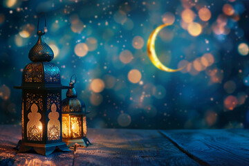 Beautiful greeting card with holiday composition for happy celebrate Ramadan, abstract vivid composition consists of fictional unreal fantastic vision on background