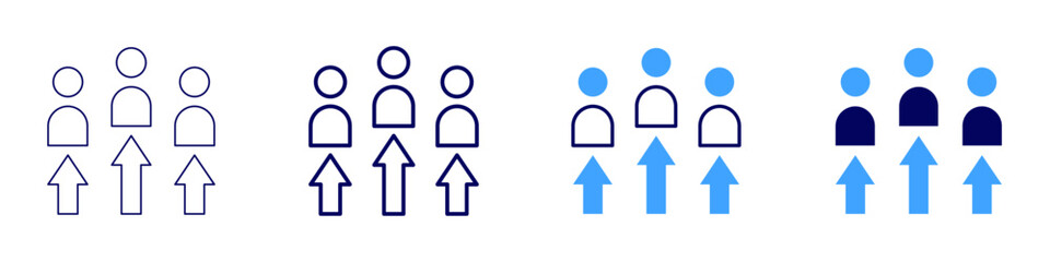 Leadership philosophy icon in 4 different styles. Thin Line, Line, Bold Line, Duotone. Duotone style. Editable stroke