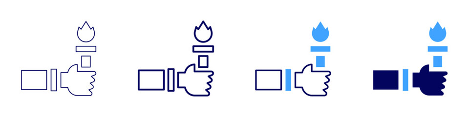 Leadership power icon in 4 different styles. Thin Line, Line, Bold Line, Duotone. Duotone style. Editable stroke