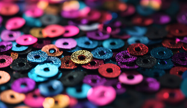Colorful Glitter Sequins Background - Powered by Adobe