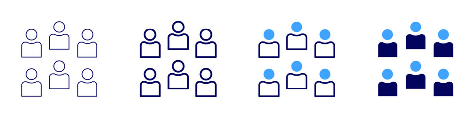 Organizational leadership icon in 4 different styles. Thin Line, Line, Bold Line, Duotone. Duotone style. Editable stroke