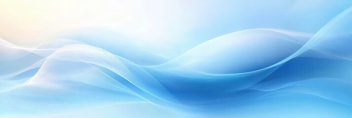Obraz premium Serene Abstract Blue Background with Soft Waves and Gentle Curves, Perfect for Artistic and Creative Projects, Ideal for Digital and Print Media
