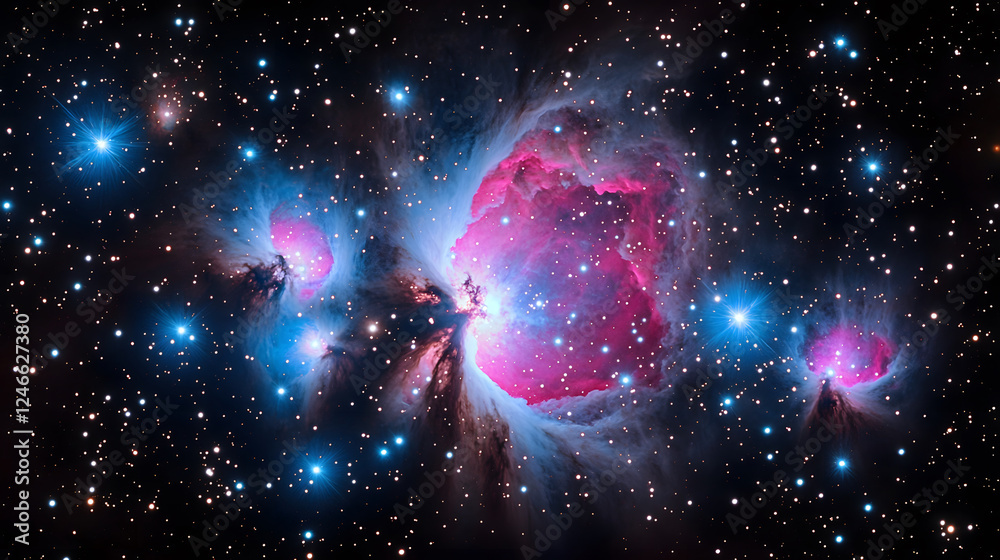 Poster Nebula chaos exploration outer space high-resolution image cosmic environment celestial viewpoint intricate patterns