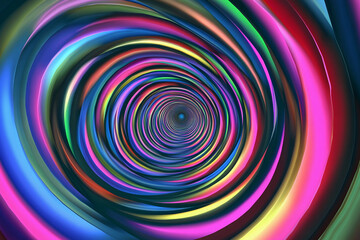 Obraz premium Vibrant swirling colors create a mesmerizing tunnel effect with intricate patterns and depth