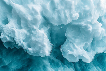 Obraz premium Majestic icebergs rise from a vast frozen landscape under a serene sky