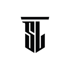 SL monogram logo design letter text name symbol monochrome logotype alphabet character simple logo