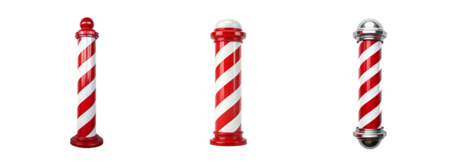 Barbershop Pole on White, Classic Signage, and Traditional Barber Shop Icon