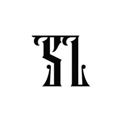 SL monogram logo design letter text name symbol monochrome logotype alphabet character simple logo