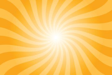 Abstract chrome yellow background with rays retro starburst. Radial spiral stripes backdrop. Vintage sun beam texture. Sun rays pattern. Groovy retro swirl burst. Summer carnival background