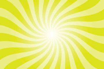 Obraz premium Abstract Chartreuse Yellow Background with Rays Retro Starburst. Radial Spiral Stripes Backdrop. Vintage Sun Beam Texture. Sun Rays Pattern. Groovy Retro Swirl Burst. Summer Carnival Background.