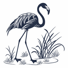 Creative animal icon Flamingo vector illustration
