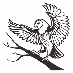 Obraz premium Creative animal icon Owl vector illustration 