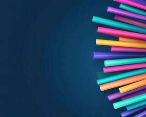 Fototapeta premium Geometric minimalist fiber optic composition using only straight, glowing lines