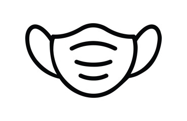 Medical mask outline icon vector on white background