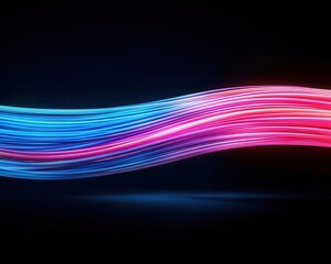 Thin glowing fiber optic threads intersecting in a modern, minimal layout