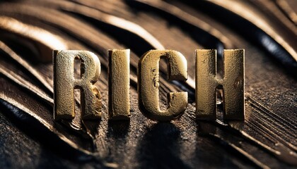 Rich Letters on Luxurious Shiny Surface