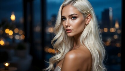 Elegant Portrait of a Blonde Woman