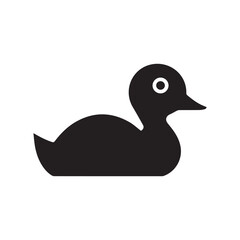 Duck icon. Black Duck silhouette vector illustration isolated on white background.