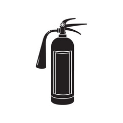 Fire extinguisher icon. Black Fire extinguisher silhouette vector illustration isolated on white background.