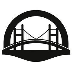 silhouette vector of a bridge silhouette against the sunrise