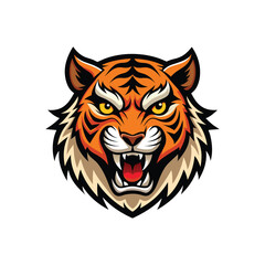 angry tiger face icon.eps