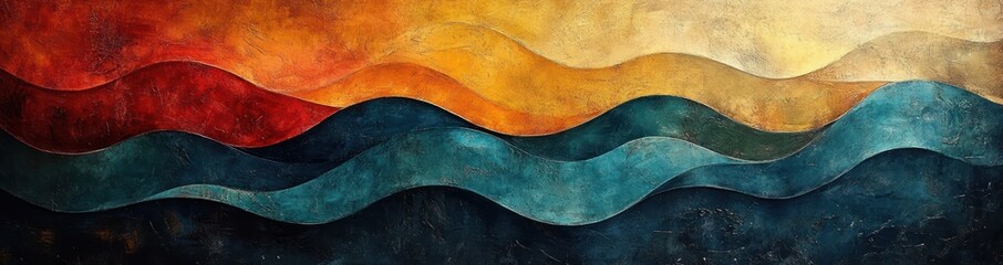 Retro Wave Pattern Abstract Design Vintage 1960s Colorful Stripes Geometric Background