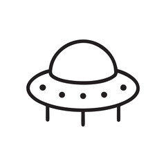 UFO outline icon vector on white background