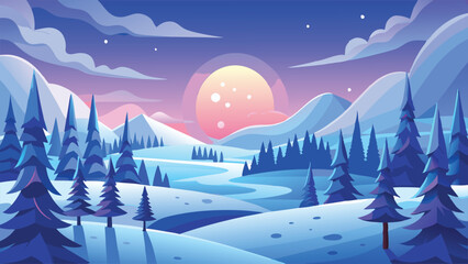 Obraz premium winter landscape with mountains