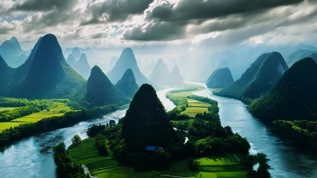 漓江桂林山水广西阳朔风景名胜景区