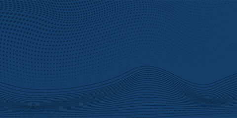 Bright wavy background. Glowing dots and lines. Neon light. Wave element for design. Smooth particle waves. Dynamic techno wallpaper.Violet and blue colors