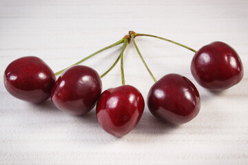 Fresh ripe cherries. Healthy dessert or snack