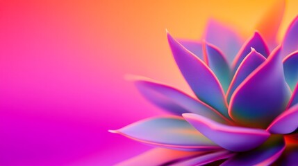 Fototapeta premium Vibrant close-up of a colorful succulent plant against a gradient background, showcasing nature's beauty
