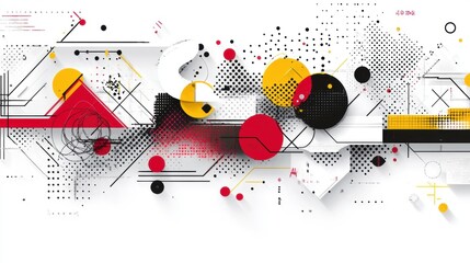 Obraz premium Abstract Background Design with Geometric Shapes and Vibrant Colors