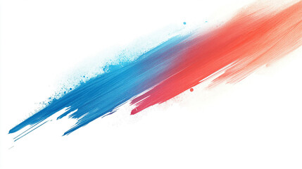 Obraz premium Vibrant red and blue paintbrush strokes blending dynamically, abstract artistic splash symbolizing creativity and visual impact