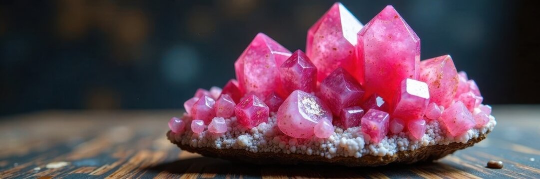 Pink rhodochrosite crystal with cobalto calcite matrix, rhodochrosite, earthy, stone