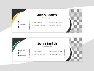 Corporate email signature and email footer template in horizontal design 