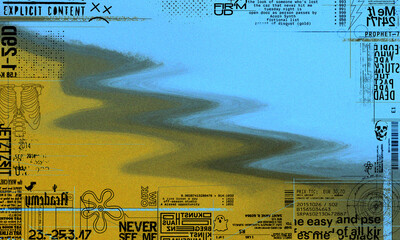 Abstract gradient color background and urban graphics. digital artwork