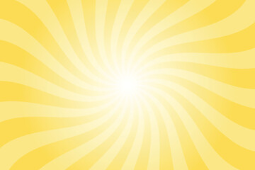 Abstract Mustard Yellow Background with Rays Retro Starburst. Radial Spiral Stripes Backdrop. Vintage Sun Beam Texture. Sun Rays Pattern. Groovy Retro Swirl Burst. Summer Carnival Background.