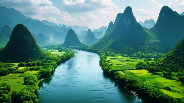 漓江桂林山水广西阳朔风景名胜景区