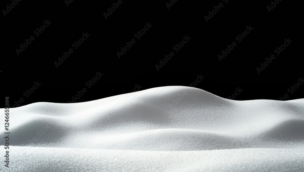 Poster snowdrifts creating a wavy landscape on black background