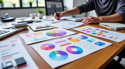 Workspace of Digital Sketches and Color Swatches for Brainstorming