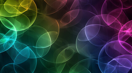 Rainbow Bubbles Abstract Gradient Design Backdrop with Colorful Spheres and Smoke like Effect 100 characters exactly