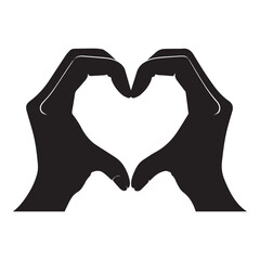 Obraz premium A simple, elegant silhouette of two hands forming a heart shape - International Women’s Day March 8