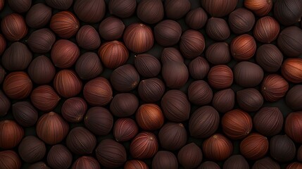 Rich Autumn Hazelnut Harvest: A Close-Up Texture Study AI Generated