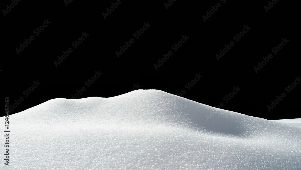 Poster white snow hill against black background creating high contrast minimalist image